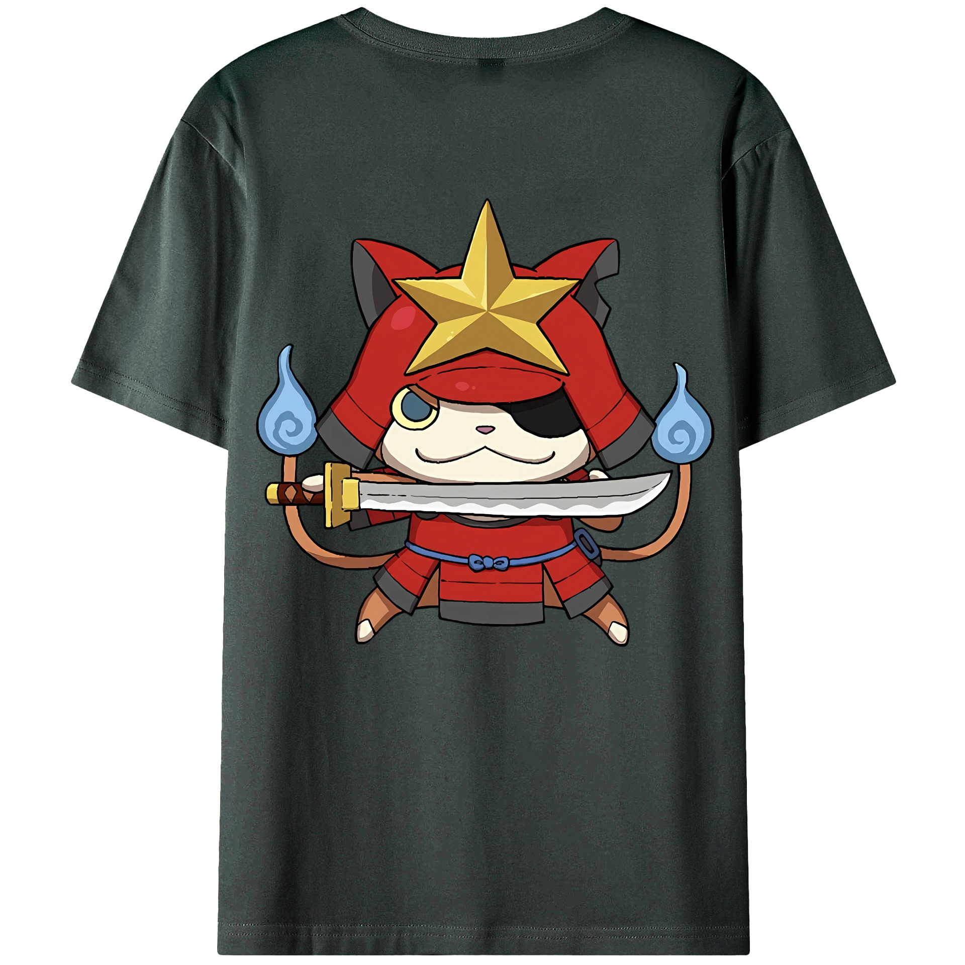 （画像用） 妖怪ウォッチ Yo-kai Watch 綿100％ メンズ半袖Tシャツ（バックプリント） 通気性